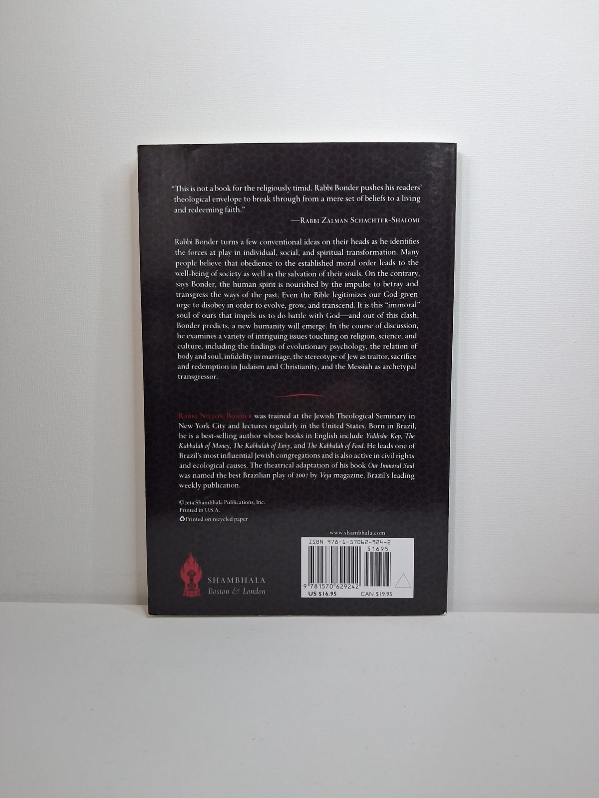 Our Immoral Soul: A Manifesto of Spiritual Disobedience - Rabbi Nilton Bonder