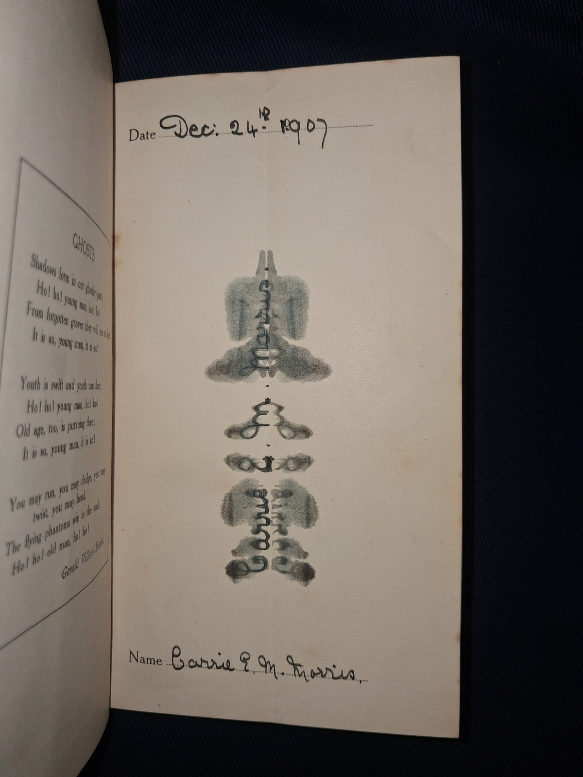 The Ghosts of My Friends by Cecil Henland – Early 20th Century Parlour Game & Inkblot Autograph Album