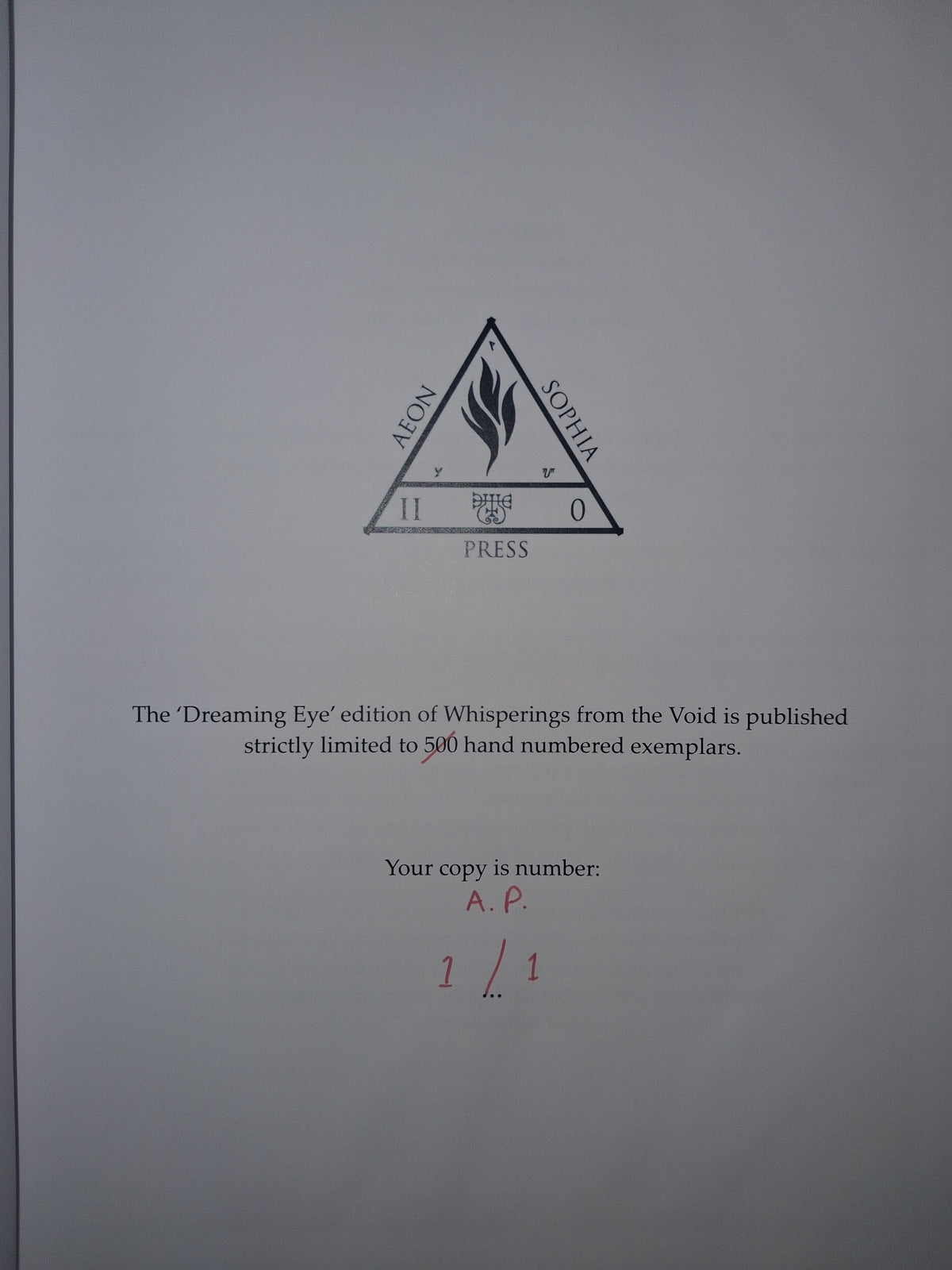 Whisperings From The Void by Patrick John Larabee – Unique (1 of 1) Devotee Goatskin Publisher Prototype Edition with 9 original prints