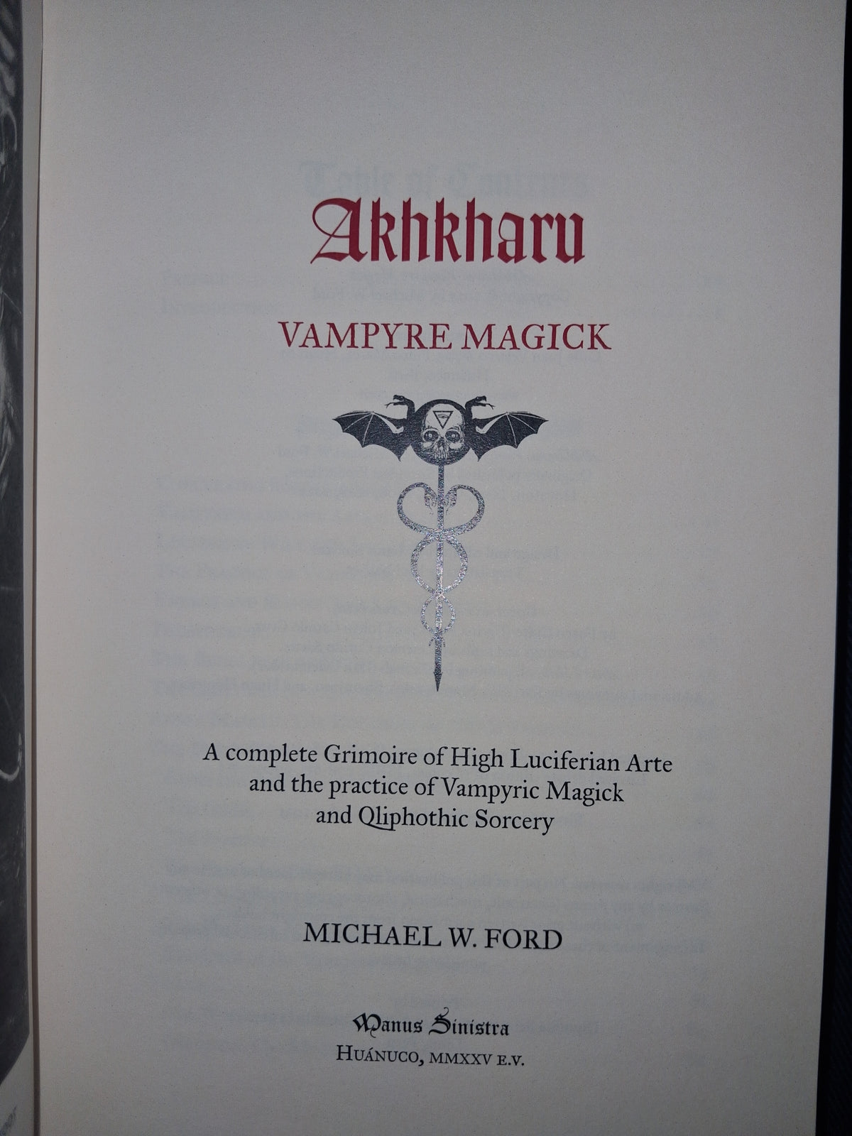 Akhkharu: Vampyric Magick (Black Serpent Limited Hardcover Edition) by Michael W. Ford