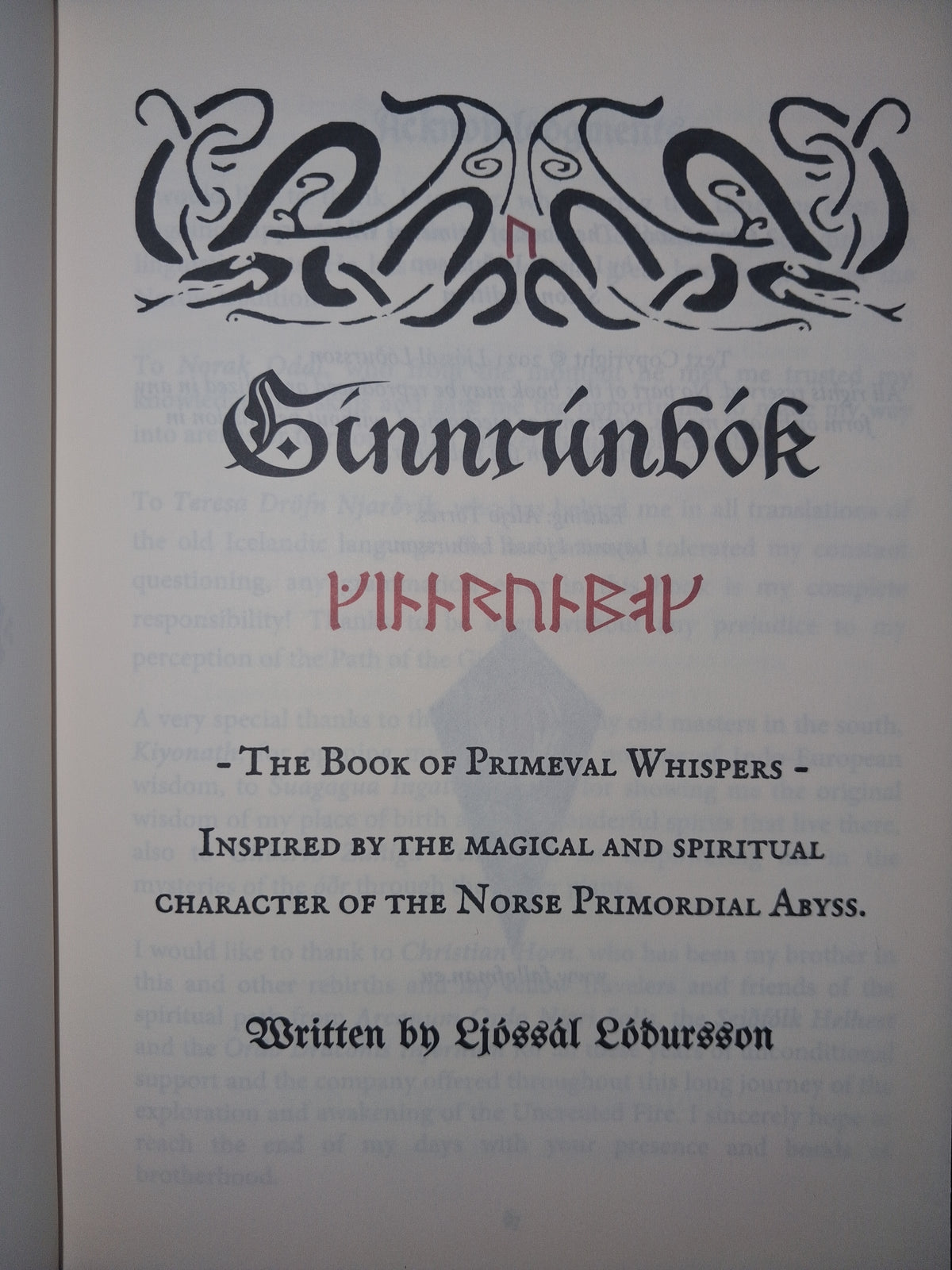 Ginnrúnbók: The Book of Primeval Whispers by Ljóssál Loðursson (2nd Printing Limited Edition Hardcover)
