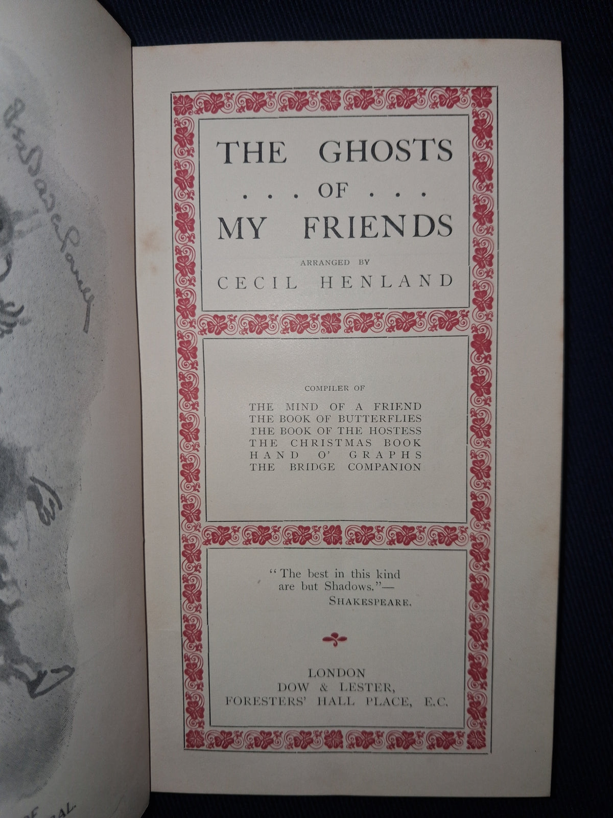 The Ghosts of My Friends by Cecil Henland – Early 20th Century Parlour Game & Inkblot Autograph Album