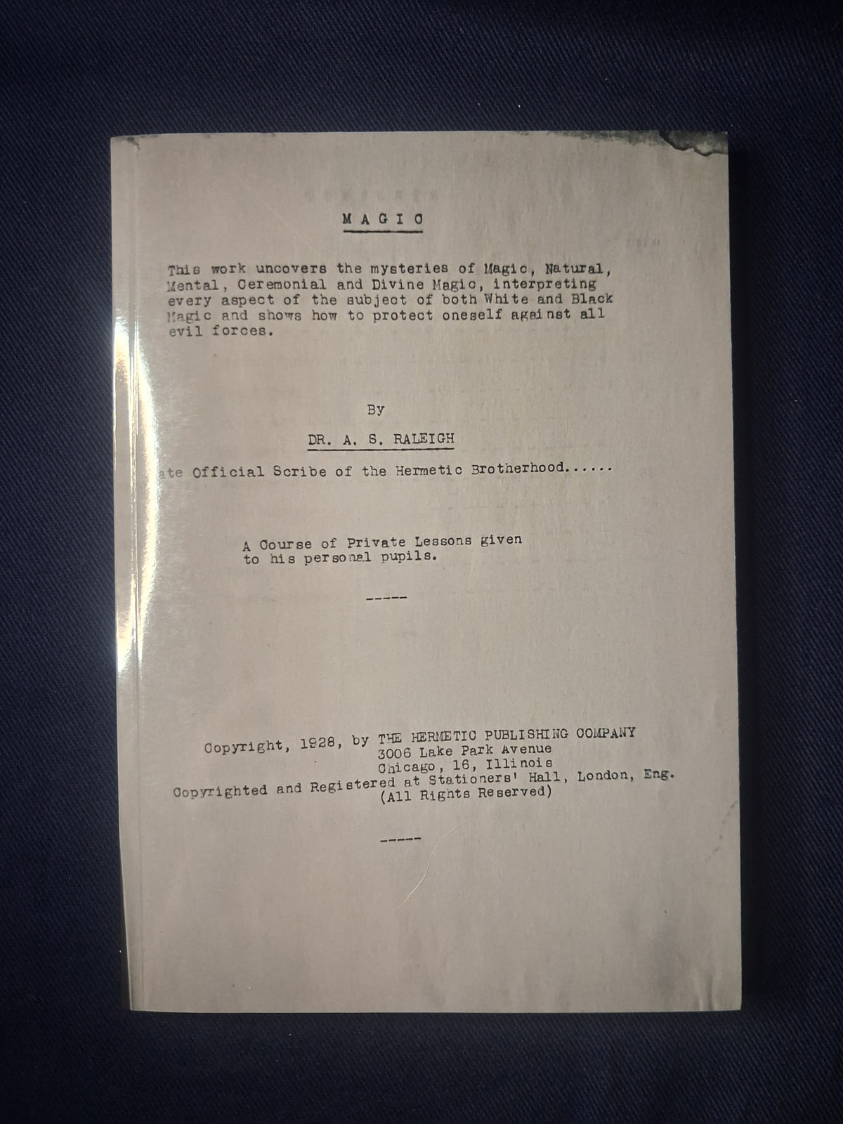 Magic – Natural, Mental, Ceremonial & Divine Magic by Dr A. B. Raleigh