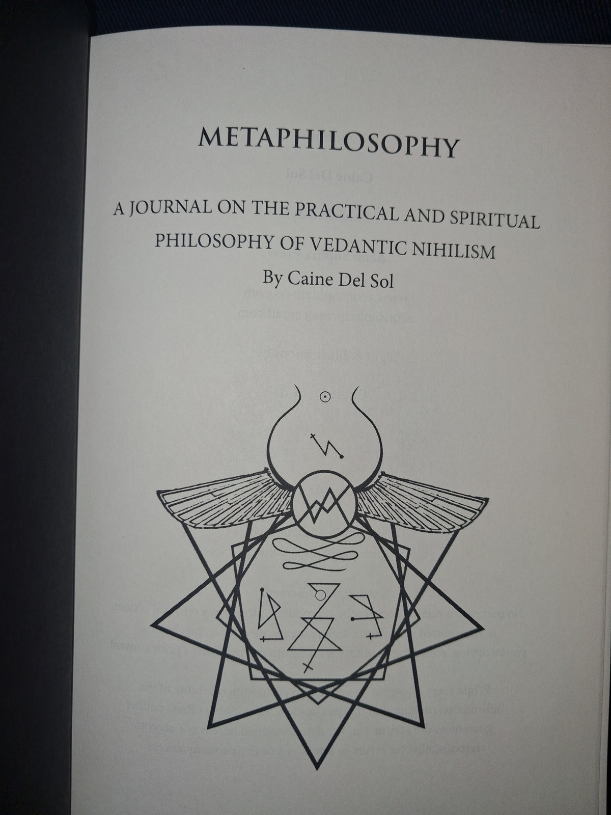 Metaphilosophy by Caine Del Sol – Standard Edition | Vedantic Nihilism & Occult Philosophy