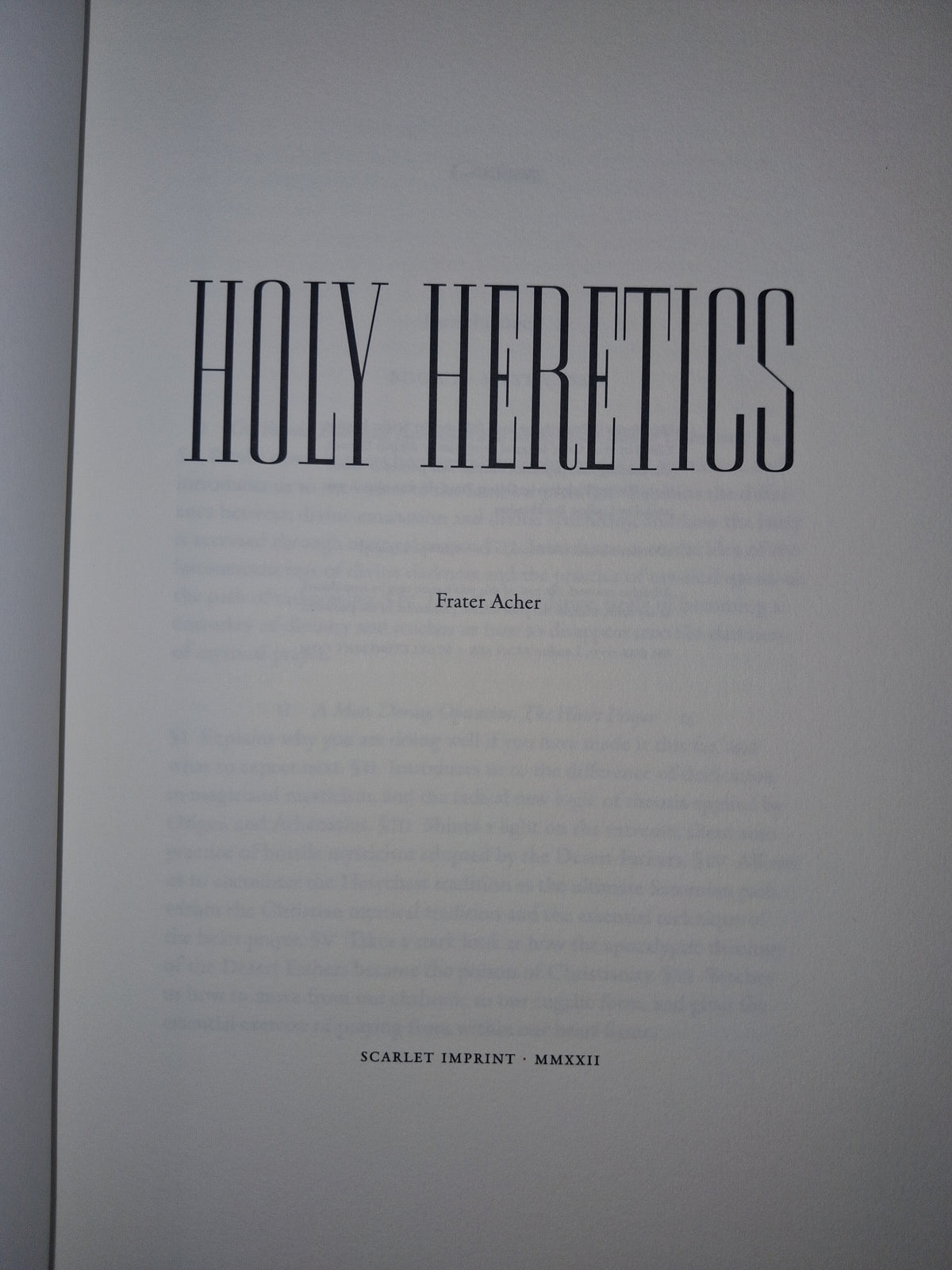 Holy Heretics by Frater Acher