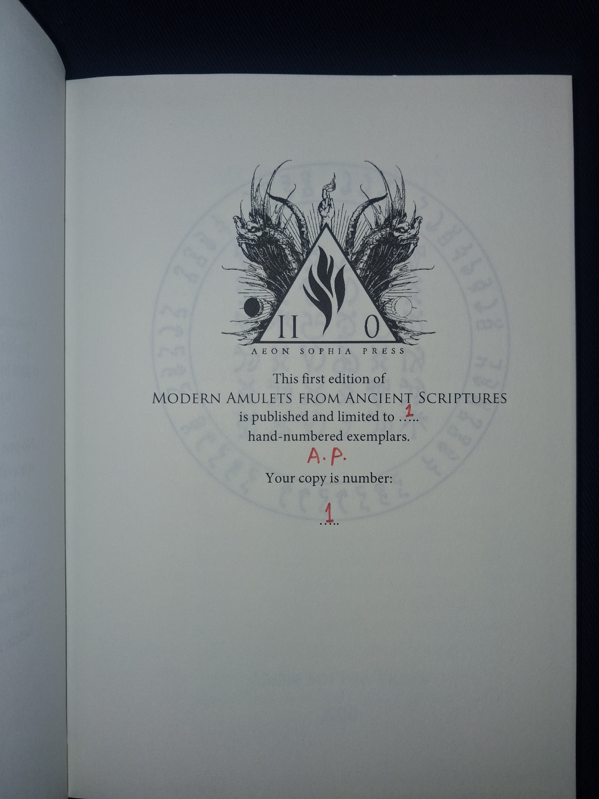 Modern Amulets from Ancient Scriptures (Devotee 1 of 1 Prototype Edition) by Gilles de Laval – Practical Magic & Talismans (no box)