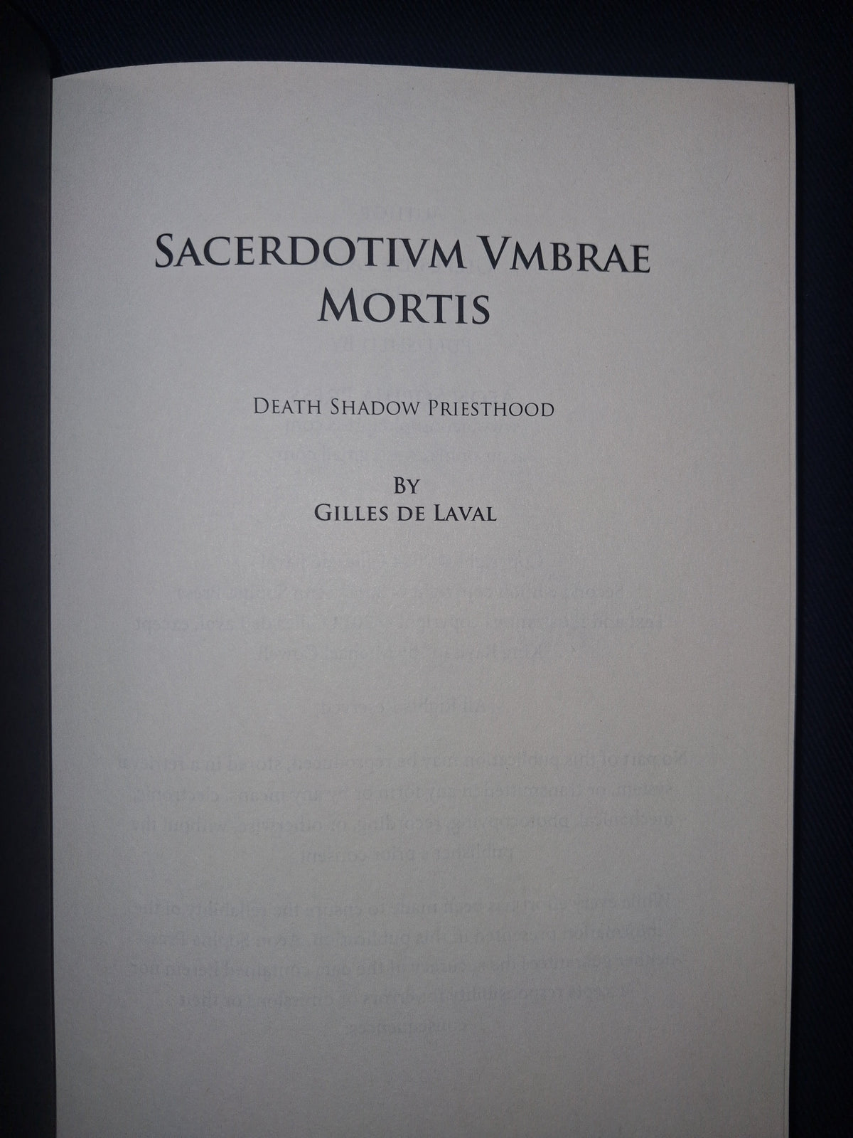 Sacerdotium Umbrae Mortis (Second Edition) by Gilles De Laval – Vampiric Necromancy & Qliphoth