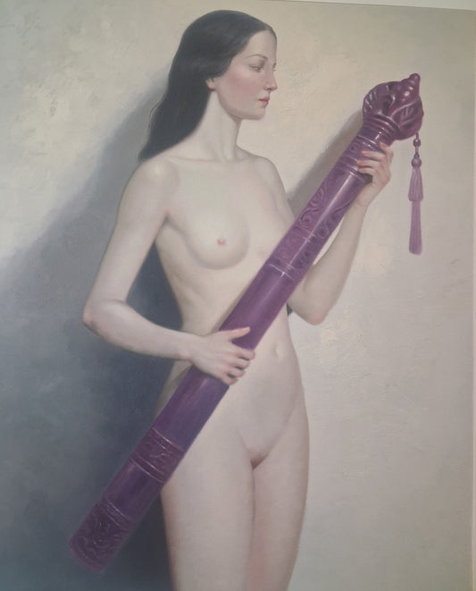 Femme au Sceptre Original Painting by Sandro – Occult & Esoteric Fine Art