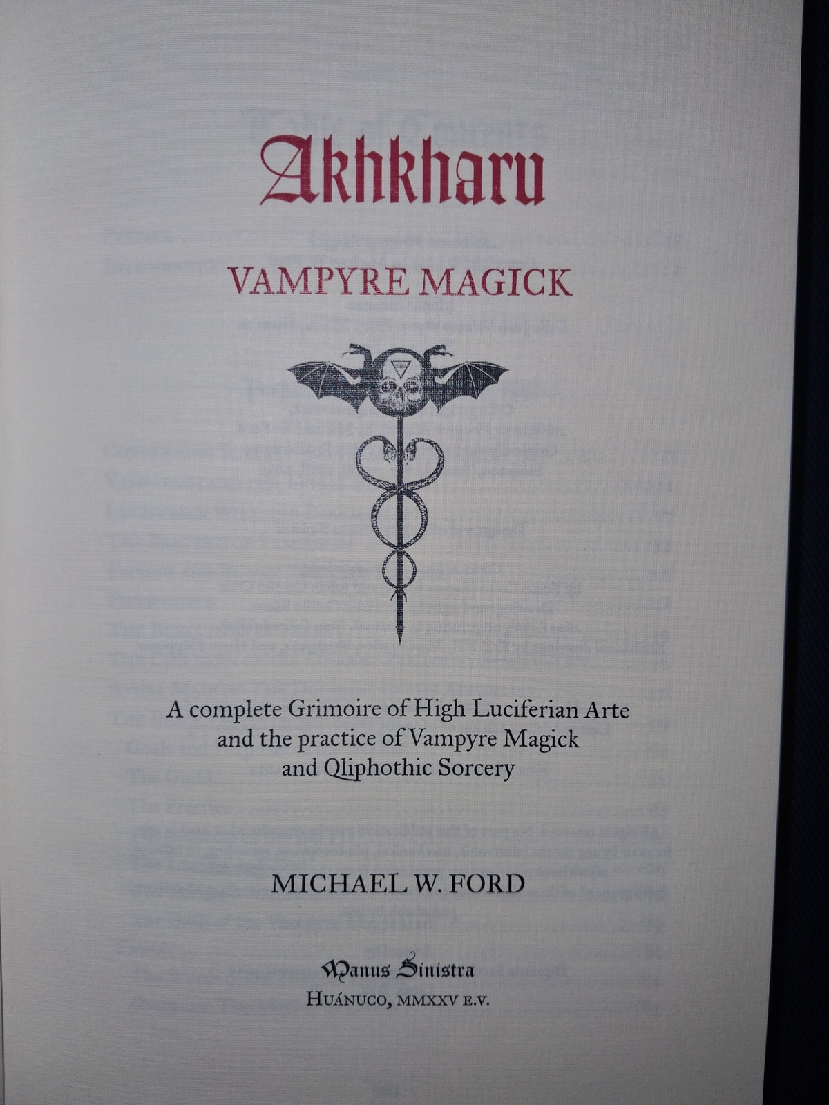 Akhkharu: Vampyre Magick (Deluxe Red Goat Leather Edition) by Michael W. Ford