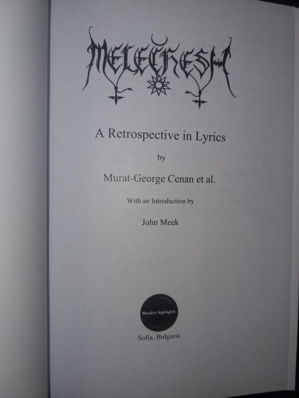 Melechesh: A Retrospective in Lyrics by Murat George-Cenan et al.
