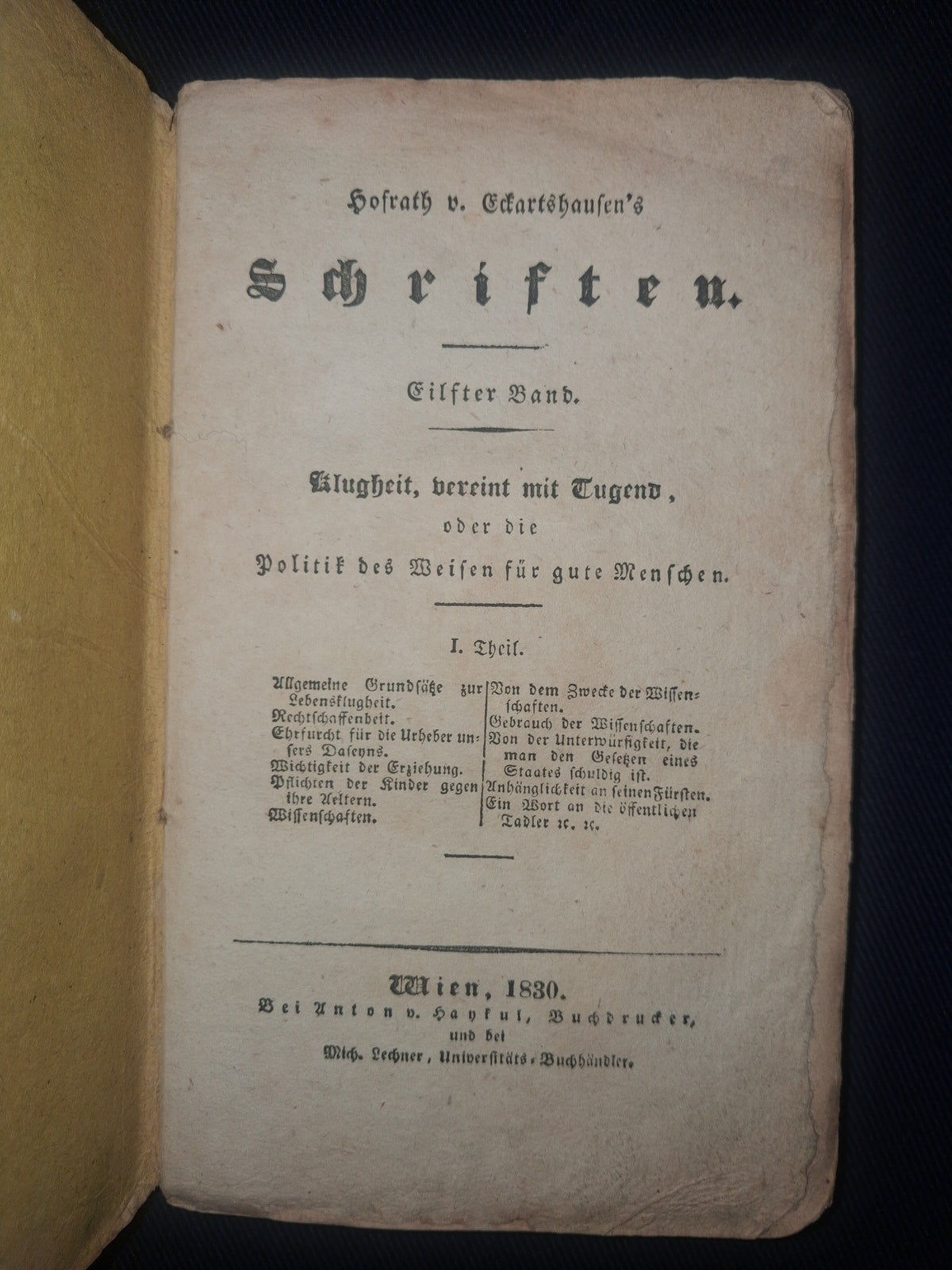 (German) Karl von Eckartshausen - Schriften, XI Band (1830) | GermanMysticism & Esoteric Philosophy