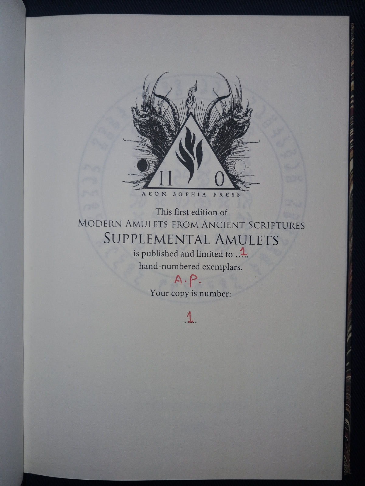 Modern Amulets from Ancient Scriptures (Devotee 1 of 1 Prototype Edition) by Gilles de Laval – Practical Magic & Talismans (no box)
