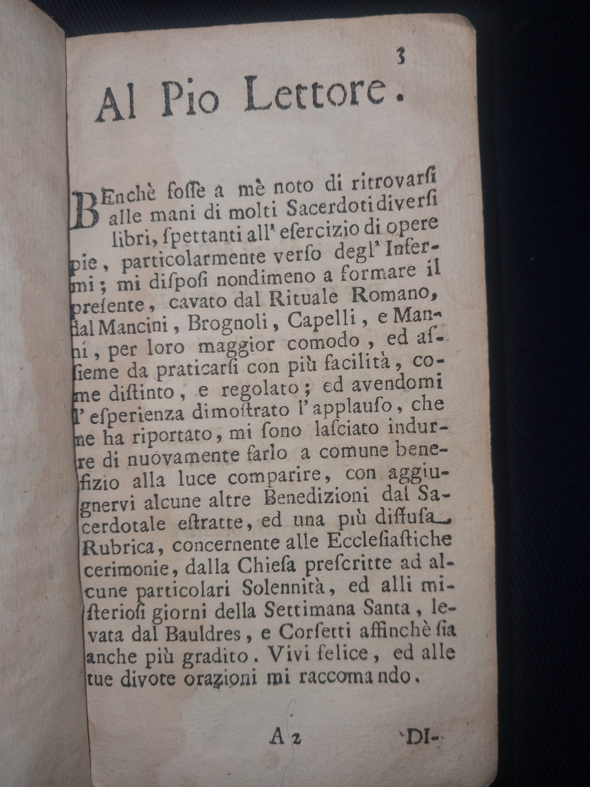 (Italian) Manuale Comodo per Li Curati (1725) | Rare Italian Catholic Priest Manual