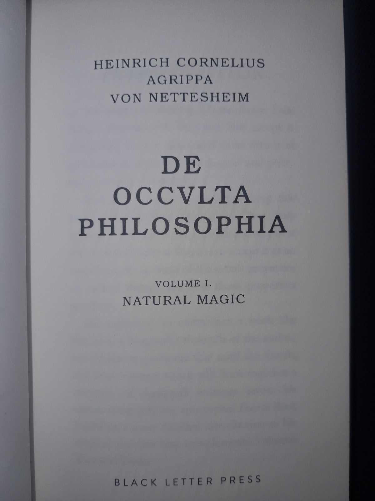 De Occulta Philosophia Vol. I: Natural Magic by Heinrich Cornelius Agrippa
