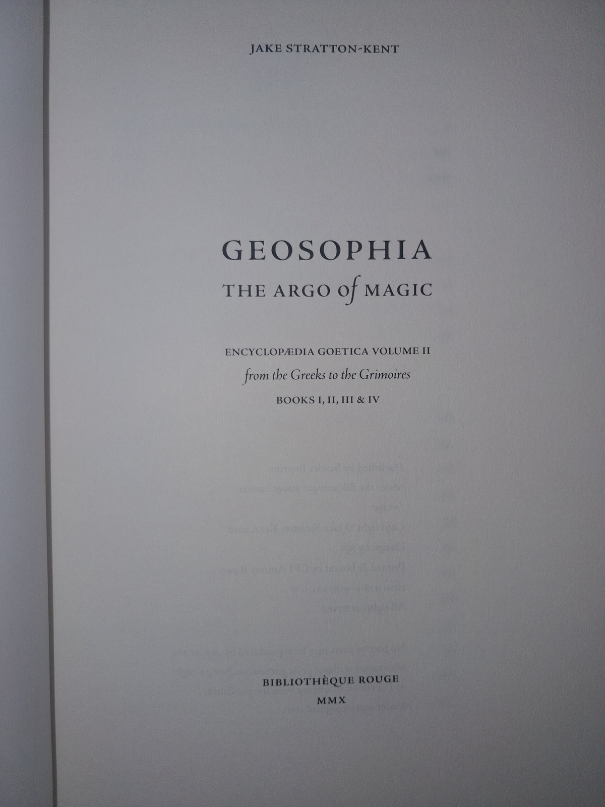 Geosophia: The Argo of Magic by Jake Stratton-Kent